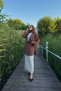 Bitter Brown Colored Linen Kimono - With Tie Detail - 7