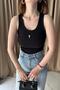 Heart Accessories Detailed U-Neck Tank Top - 4