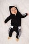 Side Striped Kangaroo Pocket Zip Sportswear 2-Piece Baby Set - 6