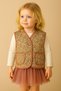 Motebarn Girl's Quilted Floral Vest Brown 2–7 Years - 2