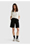 Women's Black Cotton Blend Buttoned Front Regular Fit Bermuda Shorts - 5