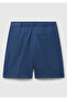 Women's Denim Cotton Blended Front Buttoned Regular Fit Bermuda Shorts - 4