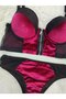 Economical Front Zipper Detailed Soft Padded Bra - Underwear Set