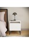 bedside table with drawer Elegant and practical white-black - 2