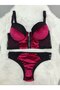 Economical Front Zipper Detailed Soft Padded Bra - Underwear Set - 2