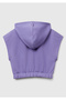 Girl's Purple Front Appliqued Embroidery Detailed Sleeveless Hooded Sweatshirt - 2