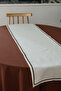 Ziggy Duck Linen Washable Stain Resistant Bitter Coffee Water Stone Piping Runner 40X140 cm - 7