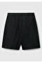 Women's Black Cotton Blend Buttoned Front Regular Fit Bermuda Shorts - 4