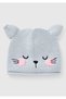 Baby Blue Animal Embroidered Ear Appliqued Crochet Hat