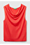 Women's Orange 100% Lyocell Sleeveless Regular Fit Sweater - 2