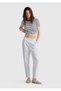 Women's White Stretch Cotton Pants with Elasticized Back Waist Pockets - 5