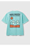Boy's Turquoise Slogan Printed Faded Effect T-Shirt - 2