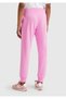 Women's Pink Cotton Blend Logo Printed Jogger Sweatpants with Elastic Waist - 3