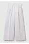Women's White 100% Cotton Palazzo Trousers with Elastic Back Waist - 2
