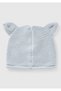 Baby Blue Animal Embroidered Ear Appliqued Crochet Hat - 2