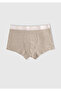 Men's Gray Melange Cotton Blend Logo Banded 3-Piece Boxer Set - 5