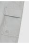 Boy's Gray Melange Logo Detailed Parachute Trousers - 3