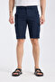 Cotton Navy Blue Chino Shorts with Cargo Pockets - 2