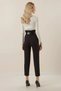 Women's High Waist Belted Fabric Trousers Hzl22W-Bd164641 - 6