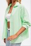 Women's Light Green Oversize Long Basic Shirt Hzl22W-Bd139001 - 4