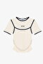 Athlete Detailed Side Gathered Crew Neck T-Shirt Ecru - 2