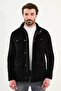 Striped Slim Fit Trench Coat with Pocket and Notched Lapel for Men in Black - 21327.25K - 4