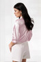 Women's Pink Lightly Draped Satin Surface Shirt HZL22W-BD139641 - 4