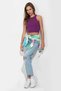 Özkan 27425 Women's Cotton Camisole Ribbed Halter Neckline Flexible Comfortable Wide Ribbed Crop Tank Top Bustier - 3