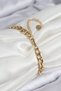 316L Steel Evil Eye Bead Detailed Clover Model Gold Color Women's Bracelet - - 2