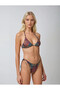 Women's Brown Ethnic Pattern Halter Neck Tie Triangle Bikini Set Hzl25S-Lc5005 - 2
