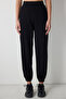 Black Curvy Stitch Jogger