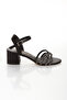 Black Women's Stone-Embellished Evening Shoes and Bag Set - 8