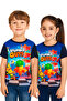 3D Printed Boys-Girls Short Sleeve T-Shirt 3 - 15 Years Multicolor