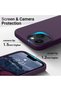 iPhone 15 Case Inside Velvet Camera Raised Soft Silicone Launch Cover Deep Purple - 3