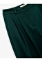 High Waist Wide Leg Gabardine Baggy Trousers with Pleated Pockets - 5