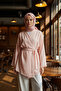 Light Salmon - 100% Cotton Pocketed Belted Women's Hijab Kimono 1166-Tes - 4