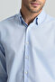 Bird's Eye Textured Non-Iron Business Hidden Button Blue Shirt - 5