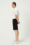 Men's Regular Fit 3 Thread Fabric Shorts Black - 4
