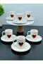6-Person White Porcelain Heart Coffee Cup Set Presentation Cup - 2