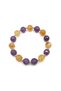 Certified Genuine Original 10mm Citrine - Faceted Amethyst - Hematite Natural Stone Bracelet - 5