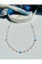Stainless Steel Evil Eye Nazar Beaded Pearl Gold Necklace - 3