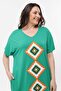 Women's Plus Size Knitted Detailed Green Dress - 6
