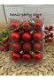 24 Pieces Red Christmas Tree Ornament Cici Ball 3 cm - 3