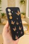 Samsung Galaxy A15 Compatible Orange Butterfly Patterned Silicone Shock-Absorbing Classic Protective Rubber Case - 3