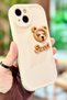 iPhone 15 Plus Teddy Bear Patterned Cute 3D Sweet Cute Camera Protected Silicone Shape Case - 3
