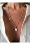 Gold Enamel Letter E Heart Necklace - 2