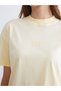 Two Mt Shop Quality Lcw Modest Yellow Combed Cotton Printed Loose & Baggy Short Sleeve Women's T-Shirt - 3