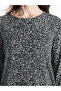 Alita City Lcw Grace Black Combed Cotton Patterned Oval Neck Long Sleeve Women's Blouse with a Difference - 6