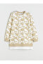 New Season Sparkling Pieces from Esvab Green Patterned Oversized Women's Sweatshirt Tunik - 7
