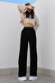 Women's Black Palazzo Pants High Waist, Wide Leg, Casual@Office Chic Myth010001